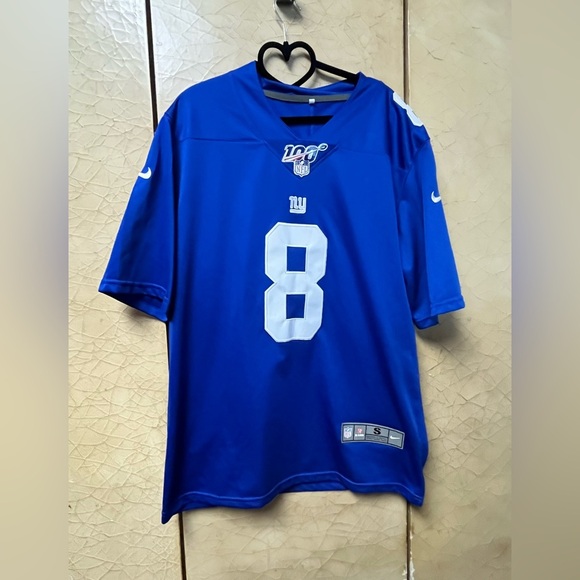 New York Giants Adult Size Small #8 Daniel Jones Pro Line NFL Jersey Player Blue - Picture 1 of 4